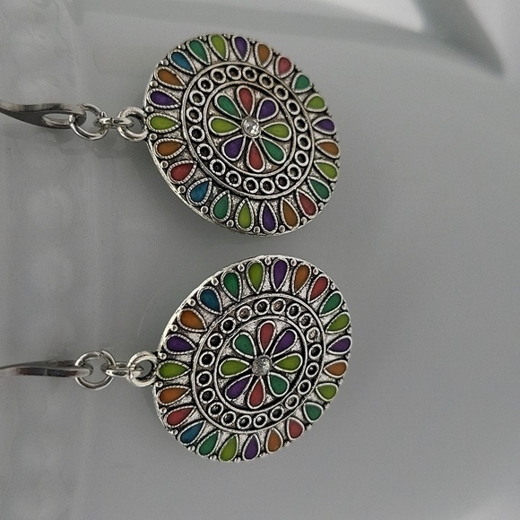 1806- Handmade Colorfull Boho Earrings NWT - Picture 2 of 6
